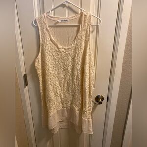 Maurices 1 Short Dress Long Blouse White Lace 1X Tank Style